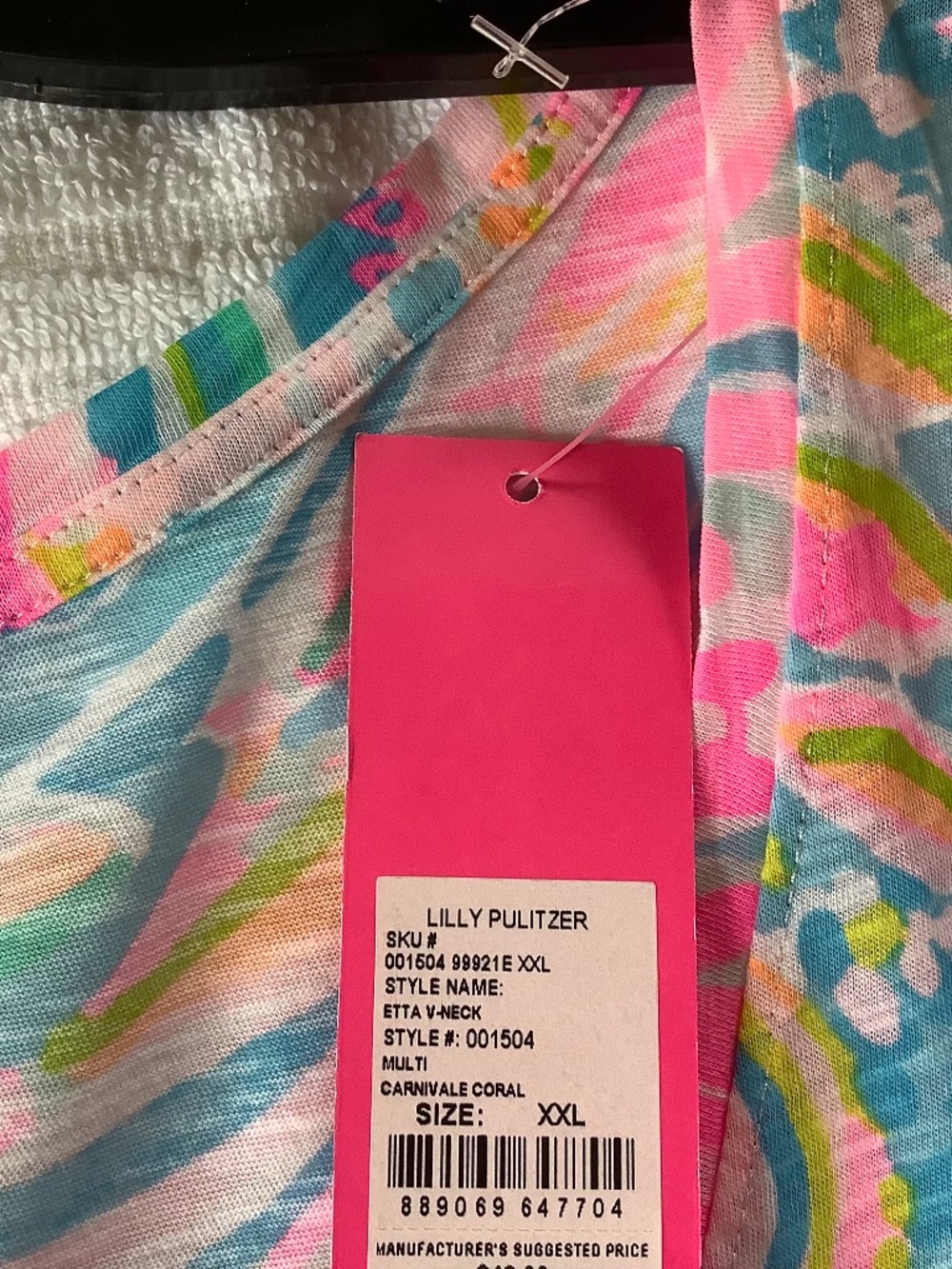 LILLY PULITZER Etta V-Neck Top Carnival Coral SZ XXL - Picture 10 of 12